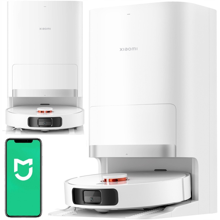 Робот прахосмукачка Xiaomi Vacuum X20+, 6000 Pa, моп, бял, пълен комплект