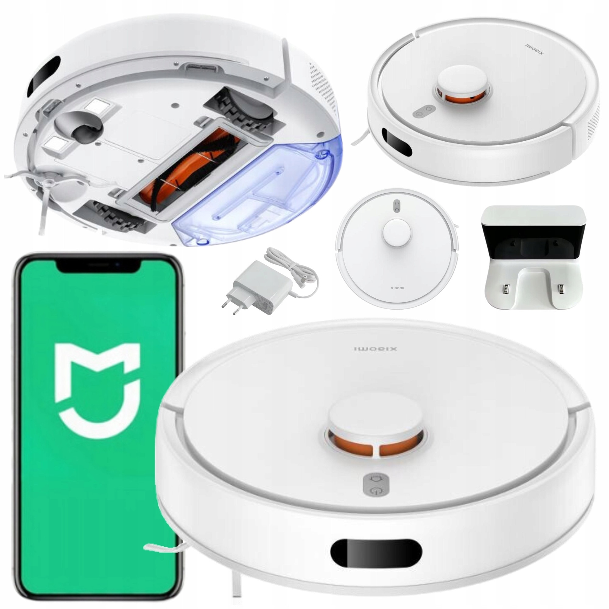 Aspirator robot Xiaomi, model Vacuum, mopare, negru, 32,5cm