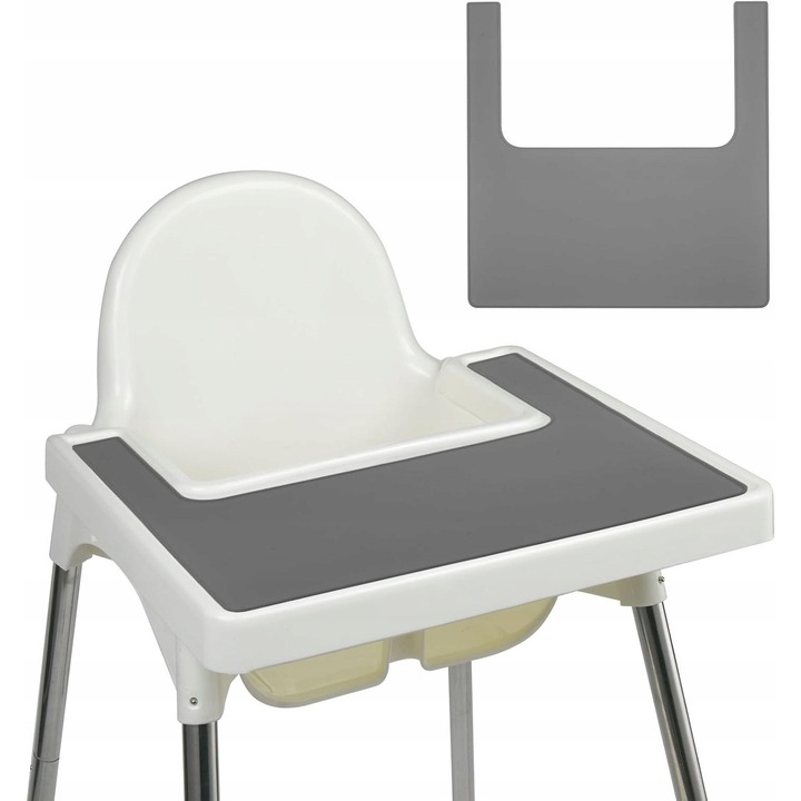 Szilikon védőalátét Antilop etetőszékhez, szürke, könnyen tisztítható, csúszásmentes