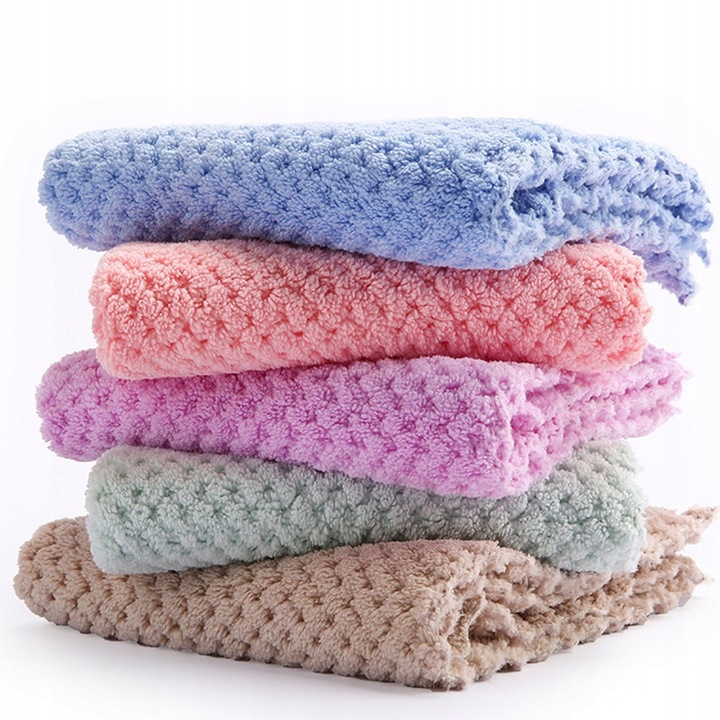 Set 3 bureti din microfibra, 29x29 cm, multicolor, absorbant