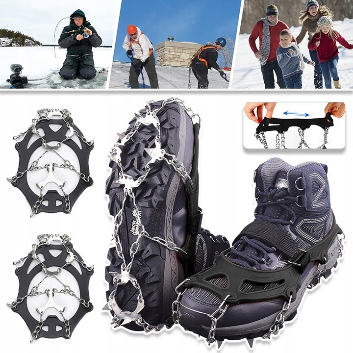 Raclete pentru incaltaminte, 19 colti, negru, marime L (40-44), set complet