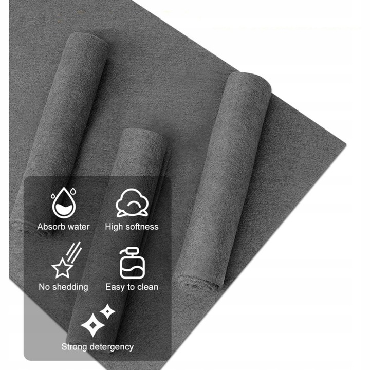 Set 5 bureti din microfibra, gri, 30x30cm