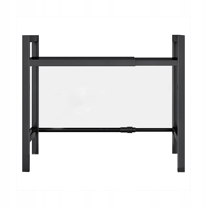 Raft organizator cu 6 carlige, negru, 38-66x45x33cm