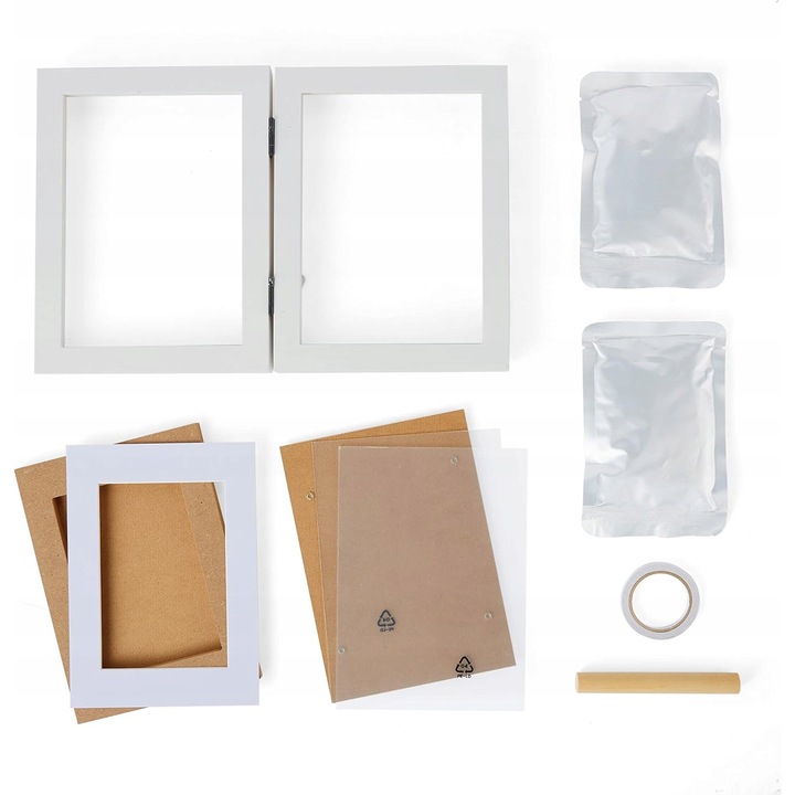 Set rama amprente maini si picioare copil, Inny, alb