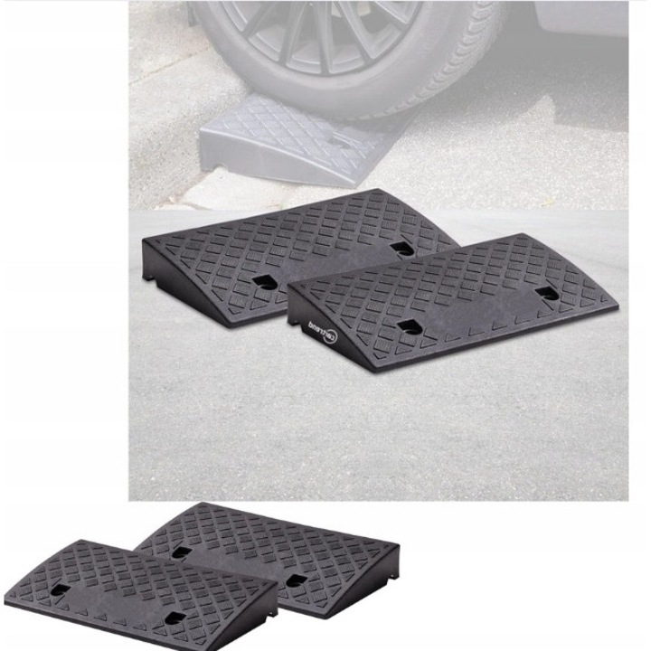 Мобилна рампа Cartrend, 2 тона, с дренаж, 50x27x7см, комплект 2 броя, черна