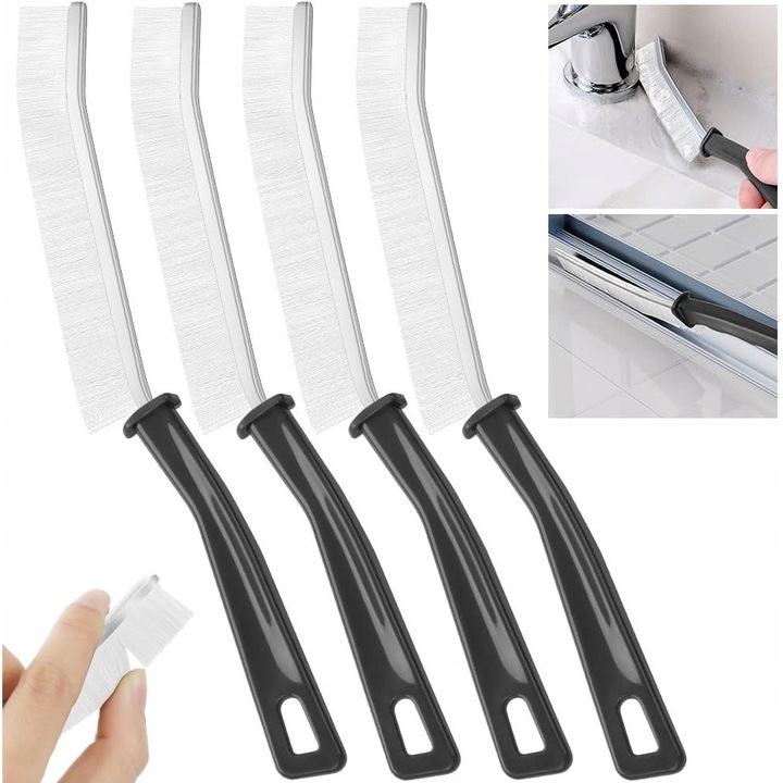 4 db többfunkciós fugatisztító kefe készlet, fehér, 24 cm