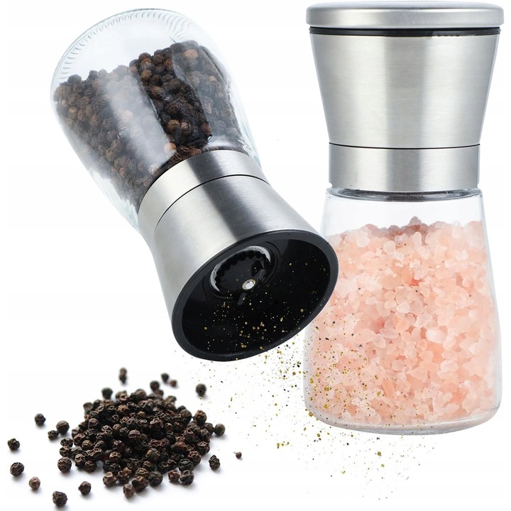 Set solnita si piperiera, inox, doua moduri, hermetic, 30x10cm