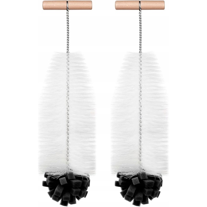 Üveg tisztítókefe, 35 cm, fekete-fehér, szett