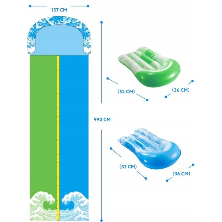 Tobogan copii, Joyin, 10m, multicolor, 157.5cm, cu bazin final + placi