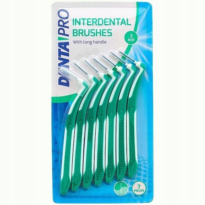 Periute interdentare DENTAPRO, set 7 bucati, 3 mm, extra lungi, pentru curatare eficienta