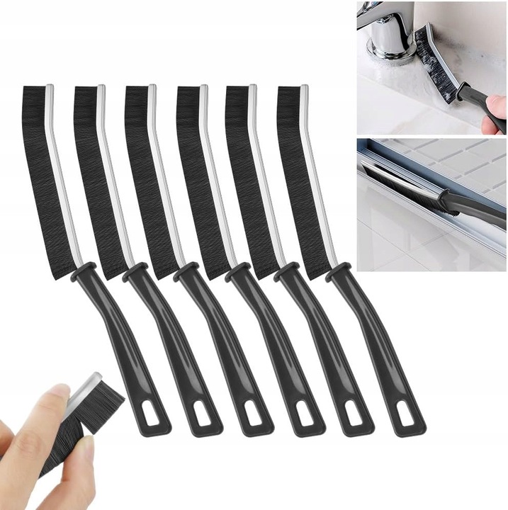 Set 6 perii de curatare, nylon, 24x4cm, negru