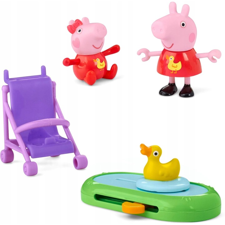 Peppa és Evie figura szett, kiegészítők, 5,7x22,9x18,1cm, 3 éves kortól