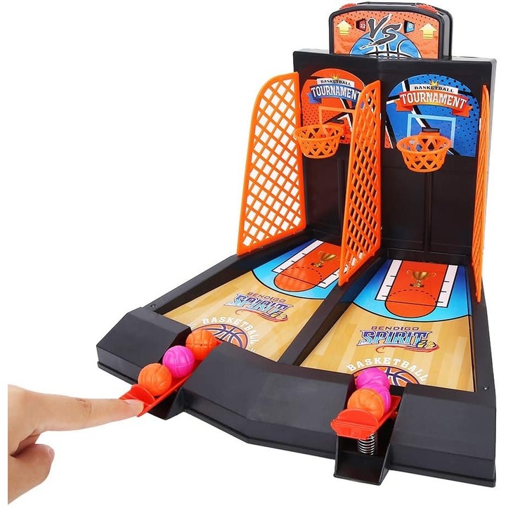 Masa de baschet pentru birou, set 2 persoane, jucarie interactiva, 27,3x22x22cm, multicolor