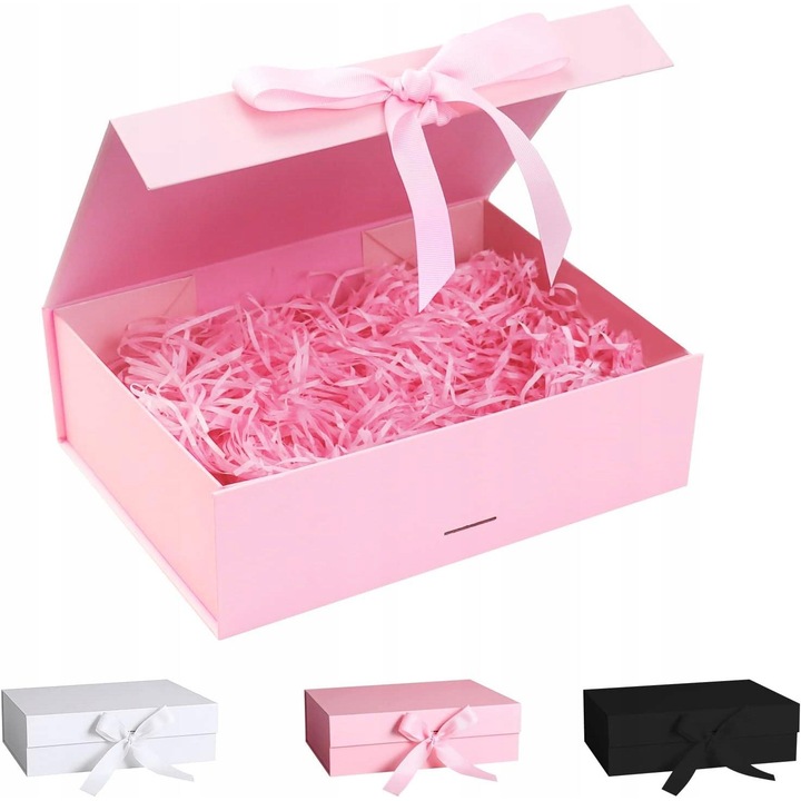 Cutie de Cadou Roz, Eleganta, cu Funda si Umplutura, 23x17x7cm, Set