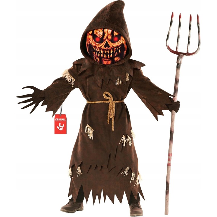 Costum de Halloween pentru copii, cu masca si gluga, set, multicolor