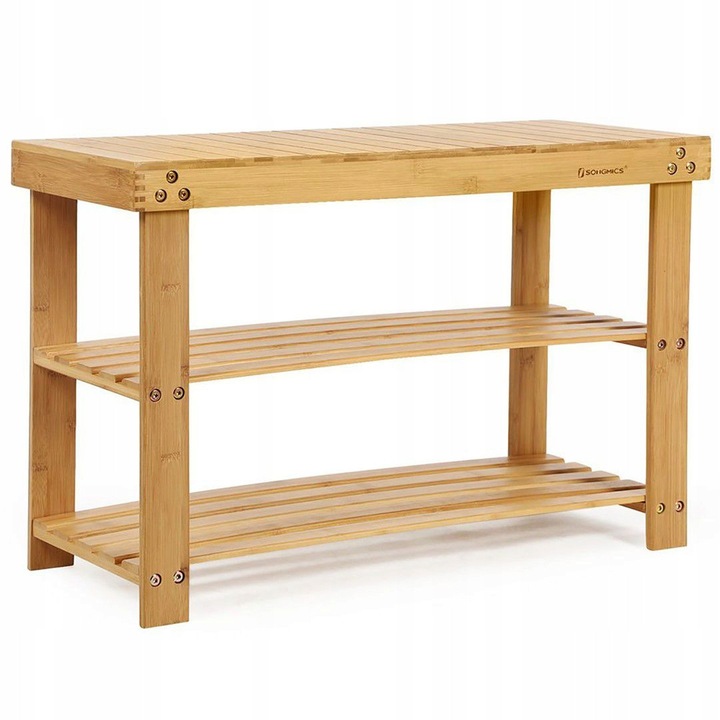 Cipőrendező, Songmics, bambusz, 70x28x45cm, szett