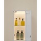 Dulap baie inalt ingust lumina led rafturi reglabile mdf, 30x30x170 cm, usa reversibila, alb