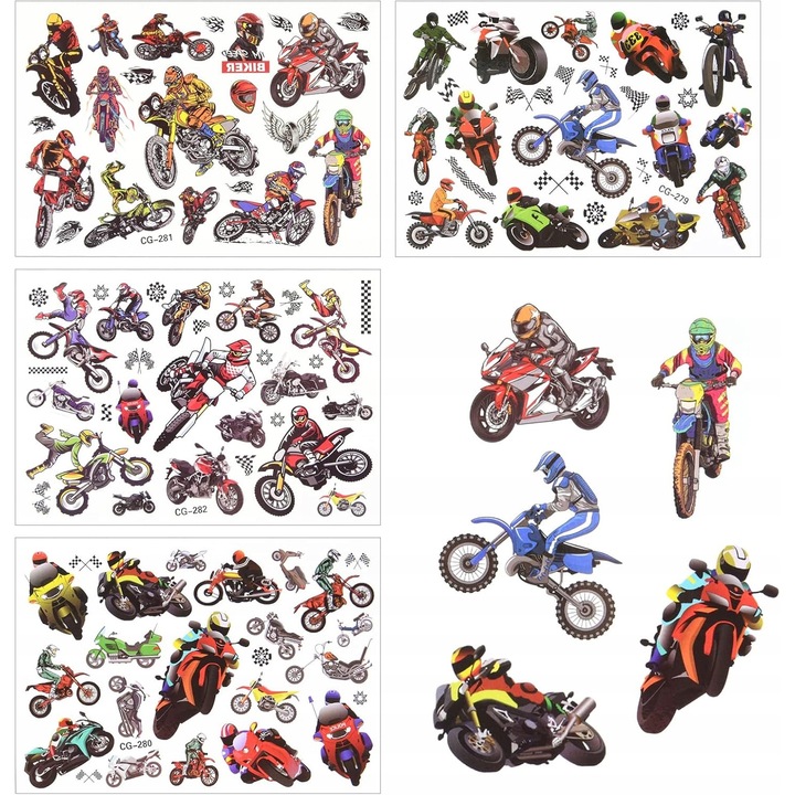 Tatuaje temporare, 100 bucati, multicolor, sigure pentru copii