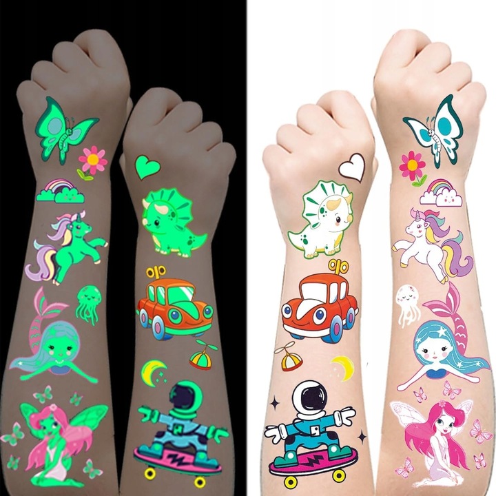 Tatuaje temporare pentru copii, 30 foi, modele diverse, multicolor, set