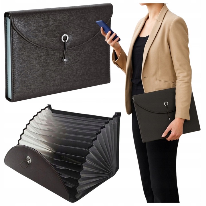 Mapa A4 cu 13 compartimente, impermeabila, eleganta, 24,7x33cm