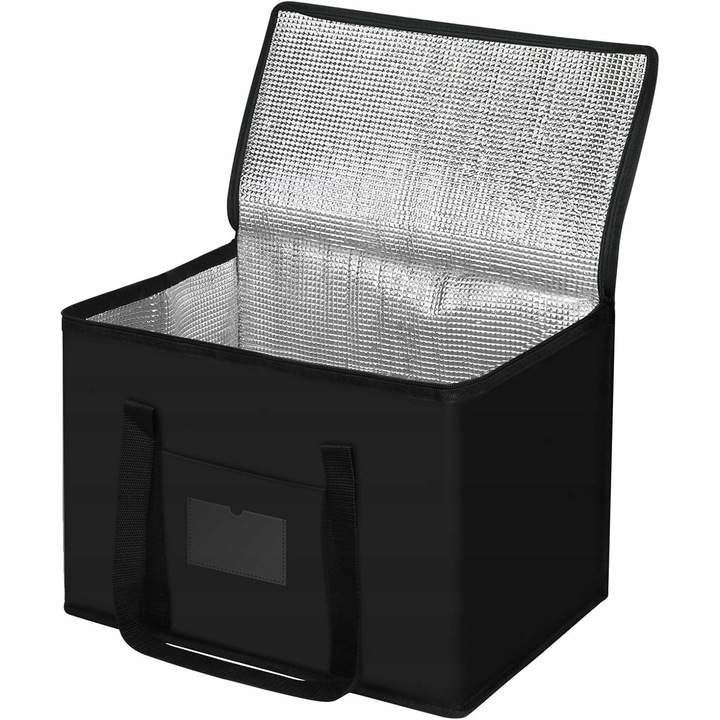Термоизолираща чанта, 40л, черна, размери 43x30x31см, с 2 странични джоба, сгъваема