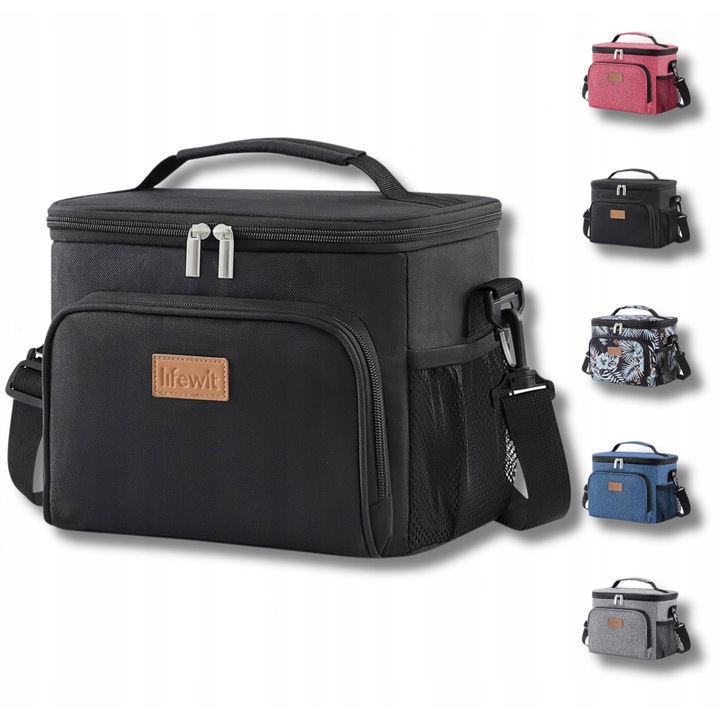 Torba termica Lifewit, 9L, neagra, impermeabila, pentru picnic si birou