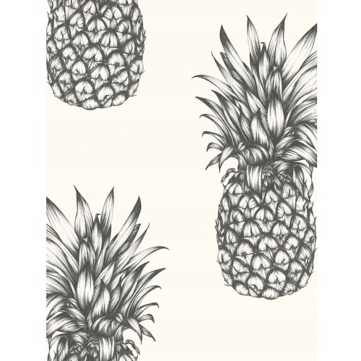 Tapet decorativ, ananas alb-negru, 10m x 53cm, set 3D