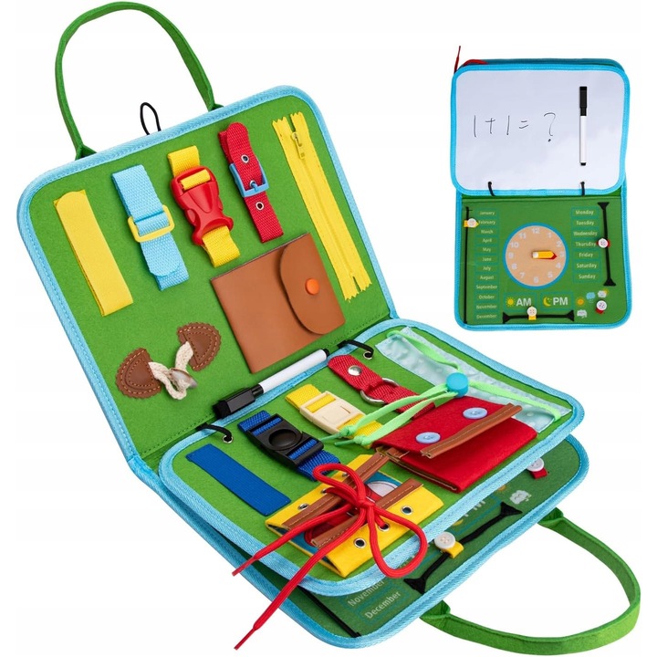 Tablita Montessori pentru copii, cu 19 elemente, multicolor, 1-7 ani