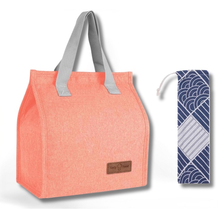 Torba termica Vicloon, roz, 23x13,3x25,5cm, usor de transportat, impermeabila