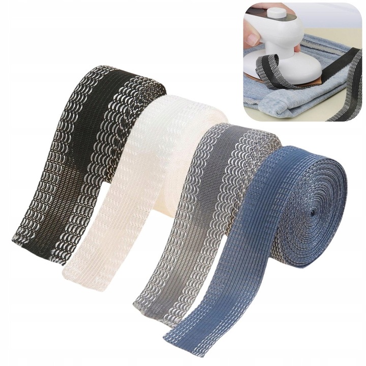 4 tekercs szegélyszalag készlet, 500x2,5cm, fekete, fehér, szürke, kék