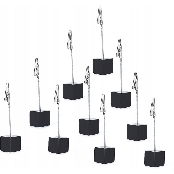 Suporturi pentru numere masa, set 10 bucati, decorative, negre