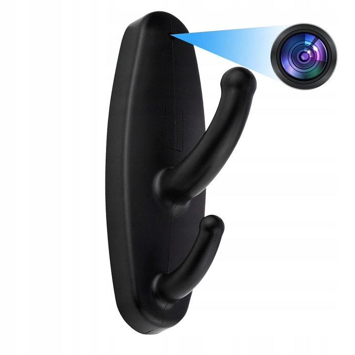 Мини камера шпион HD 1080p, скрит дизайн в закачалка, детекция на движение, захранване с батерия, комплект