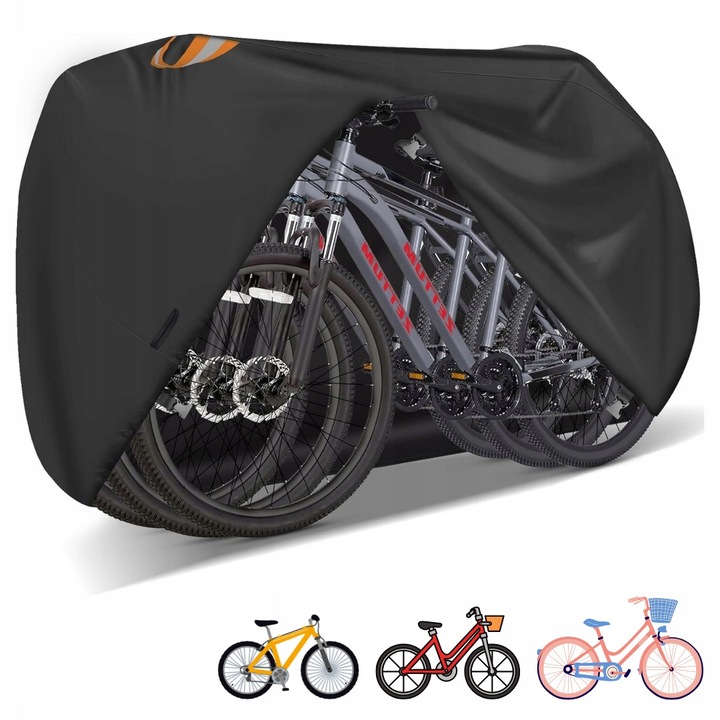Husa de protectie pentru biciclete, neagra, Oxford 600D, 210,8x116,8x119,4cm, set cu geanta si carpa de curatare