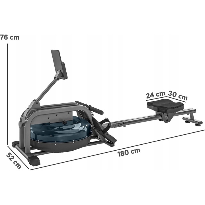 Aparat de vaslit, Inother, LCD, rezistenta ajustabila, negru, 52x180x76cm, capacitate 135kg