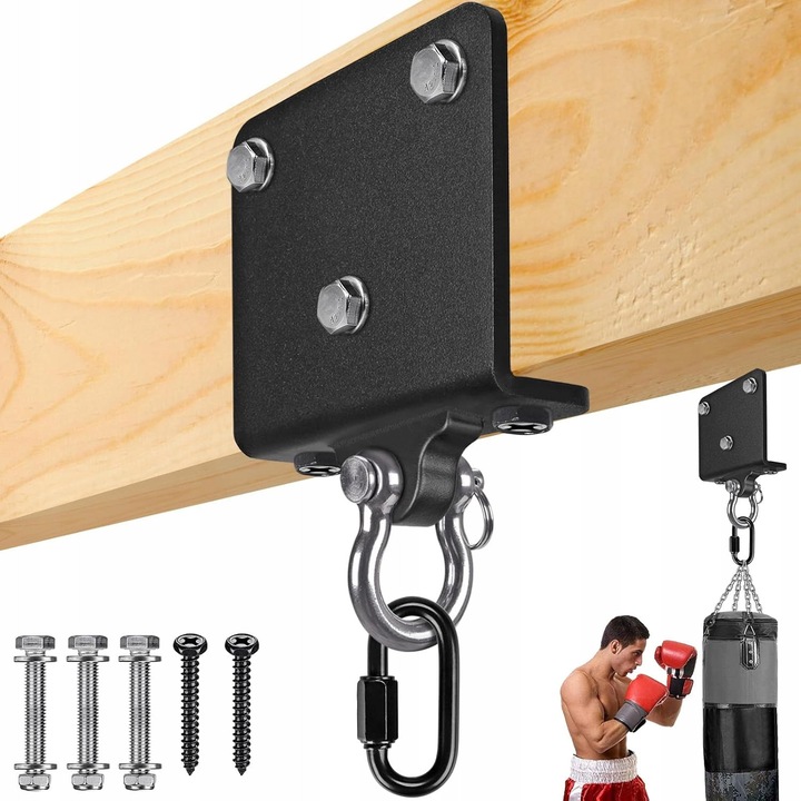 Urmaritor saci sportivi de lupta, suport pentru sac de box, negru, 453 kg, montare rapida