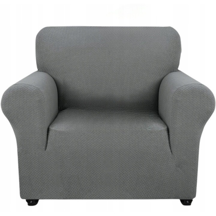 Husa pentru fotoliu, elastica, antiderapanta, gri