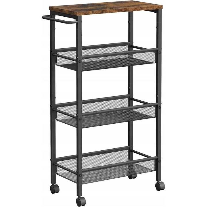 Raft de bucatarie, Songmics, 4 niveluri, negru