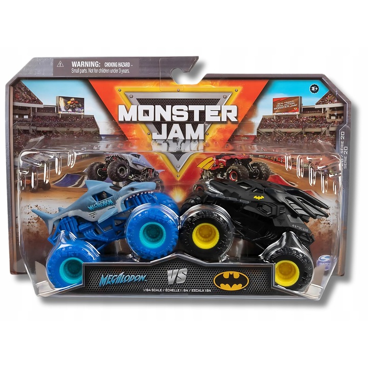Monster Jam, Megalodon & Batmobil, 1:64 méretarányú, 2 db-os kisautó szett