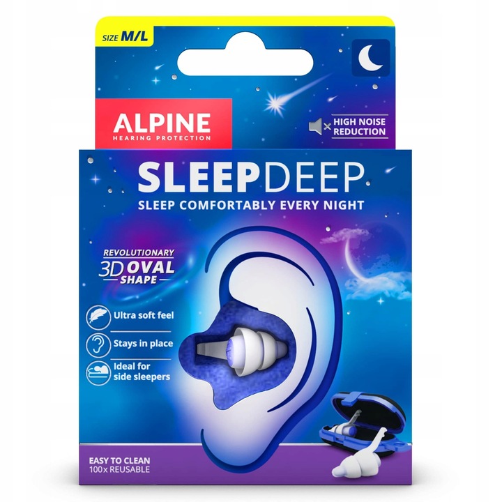 Dopurivde urechi pentru somn, Alpine SleepDeep, gel, reducere zgomot 27dB, 2 bucati, hipoalergenic