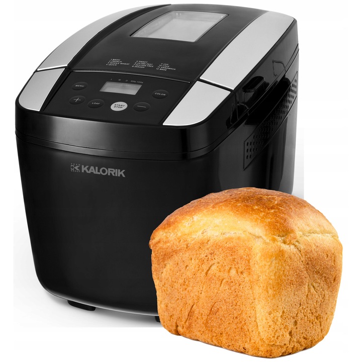 Kalorik BBA 2002 kenyérsütő, 800W, fekete, 12 program, 900g/1200g