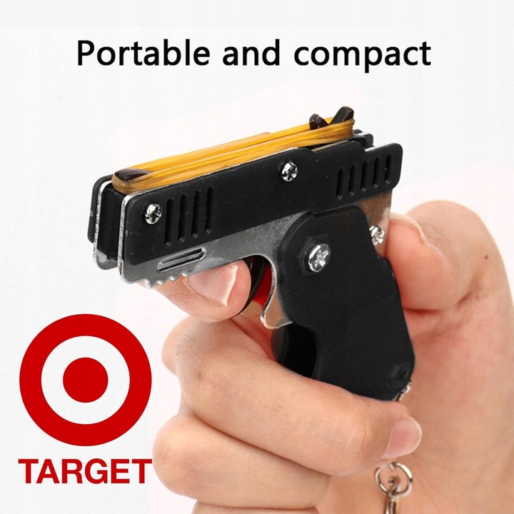 Set 3 pistoale metalice pliabile cu 180 de guma, negru, 20x15x1cm