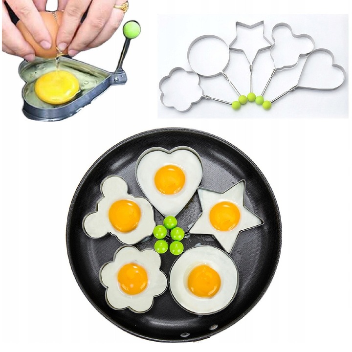 Set 4 forme pentru oua, Inny, inox, diverse forme, usor de curatat