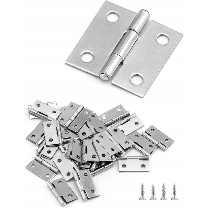 Set de 40 balamale Mini, inox, rezistente la rugina, pentru usi mici, 3x2cm
