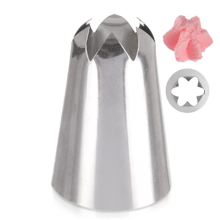 Duza decorativa, Artemis, forma de floare, otel inoxidabil, 2x4,2cm