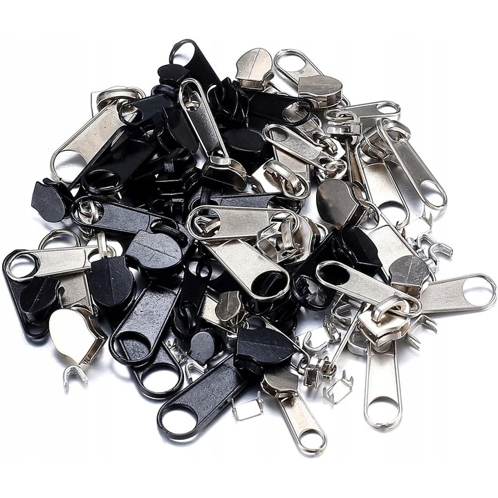 86 darabos készlet fém cipzárak javításához, különböző méretekben és színekben, tartós anyag, hosszú távú használat