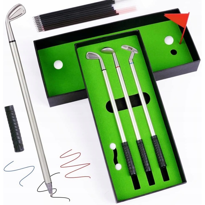 Set pixuri mini golf, 3 bucati, antistres, multicolor
