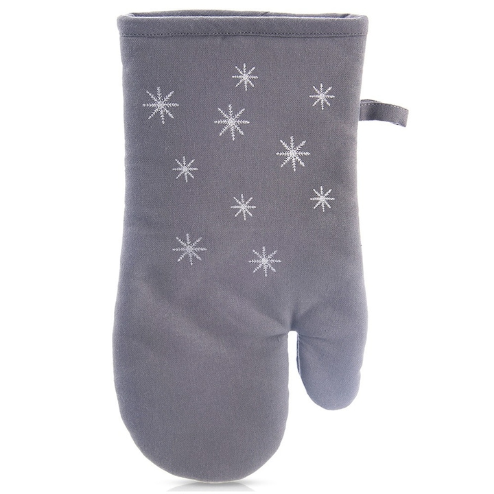 Artemis konyhai kesztyű, pamut, szürke, 17,5x32cm, téli mintával, mágnessel és akasztóhurokkal