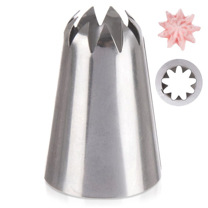 Tylka decorativa, Artemis, forma stea, otel inoxidabil, 2x4,5cm, argintie