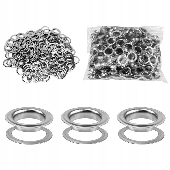 Set 500 inele, dimensiuni 12x19x4 mm, argintiu