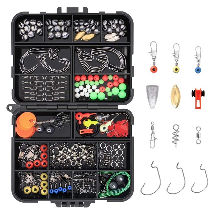 Set accesorii pentru pescuit, Vicloon, 191 elemente